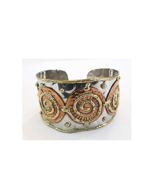 Cuff Bracelet- Copper Spirals