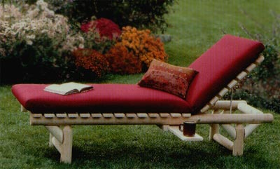 White Cedar Log Chaise Lounge