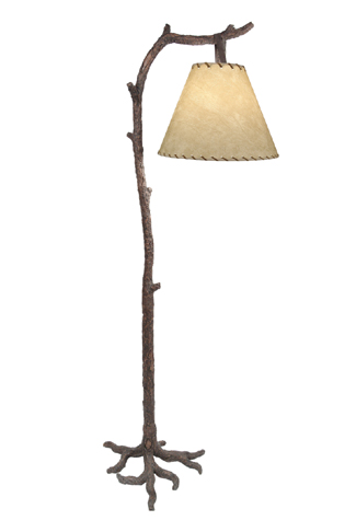 Branch Floor Lamp With Faux Leather Shade