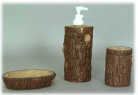 3 Piece Bark Look Vanity Set