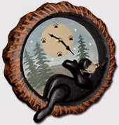 Bear In Log Clock