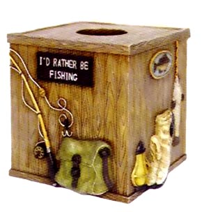 Gone Fishing Tissue Box Cover