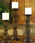Pinecone Candleholder Set