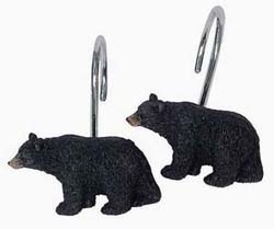 Black Bear Shower Curtain Rings