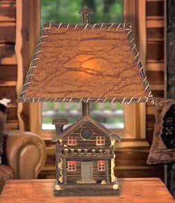 NEW! Log Cabin Table Lamp