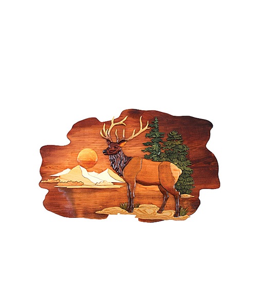 Intarsia Wood Art- Standing Elk